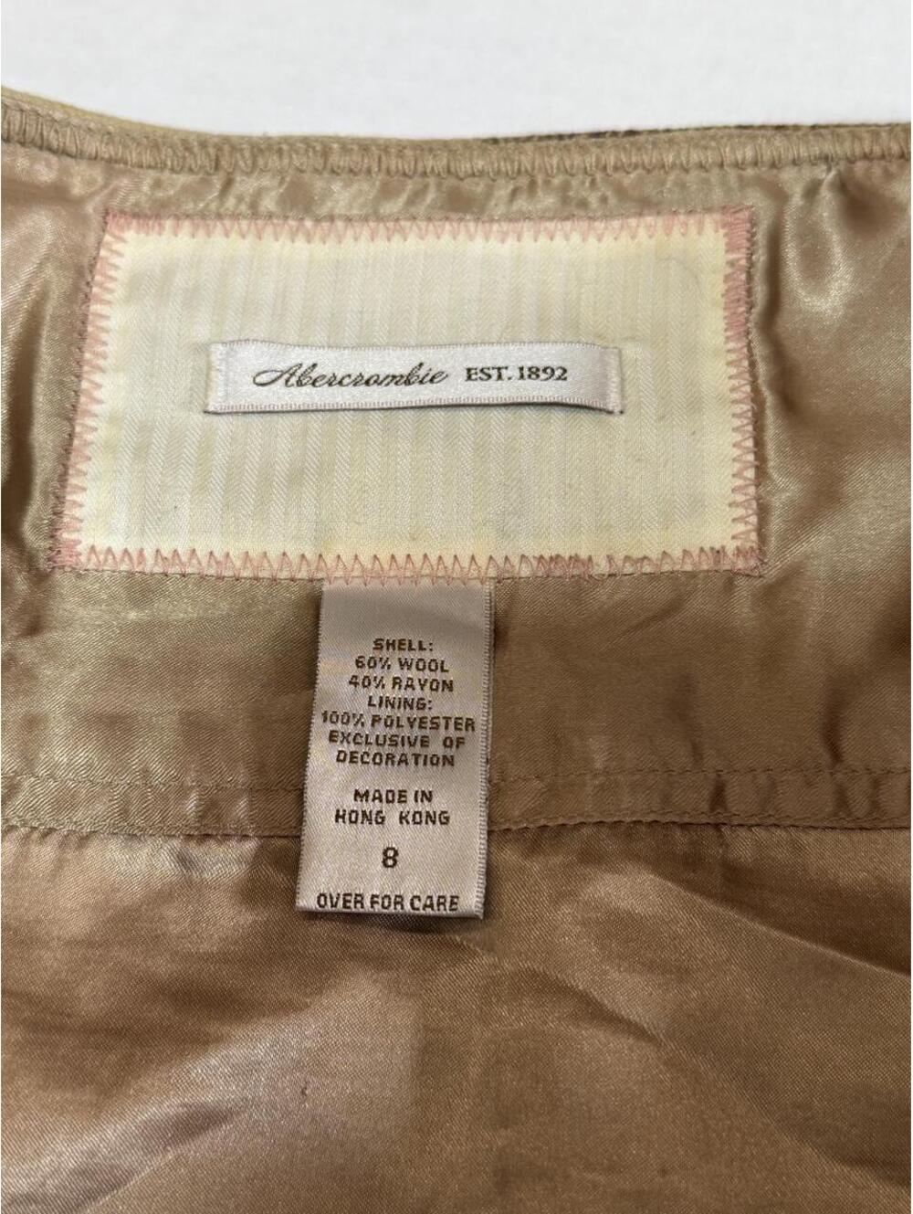 RARE Vintage Y2K Abercrombie & Fitch Wool & Silk Pleated Skirt - Picture 6 of 7
